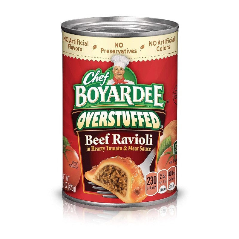 Chef Boyardee Overstuffed Beef Ravioli, 15 Oz Can - Quick