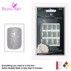 False Nails Bling Art Silver Gel French Squoval 24 Fake