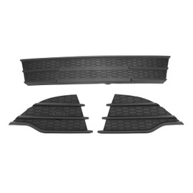 HECASA Front Lower Grille+Fog Light Bezel Compatible with 2013-2016 Ford Escape FO1036154 FO1038124 FO1039124 Bumper Radiator Hood Grill Fog Lamp Cover Plastic (PP) Black 3PCS