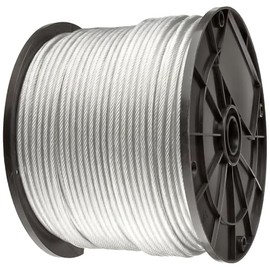 Vinyl Coated Wire Rope Aircraft Cable 1/8" Thru 3/16" 7x19-1000 ft Reel for DIY Cable Decking Railing System, Marine Grade