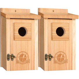 SISTERBIRD Bluebird Houses for Outside, Blue Bird Houses for Outdoors, Premium Bird House, Pack of 2 Bluebird House, Wooden Birdhouses Kits for Adults for Durable Yard Decor
