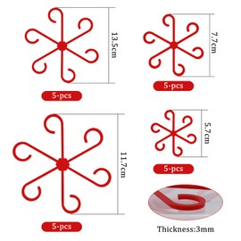 Pack of 20 Plant Support, Shrub Holder, Plant Stem Holder, Plant Holder, Plant Supports, Four Sizes, Plant Support to Support Monstera for Flowers, Plants, Tomatoes (Red)