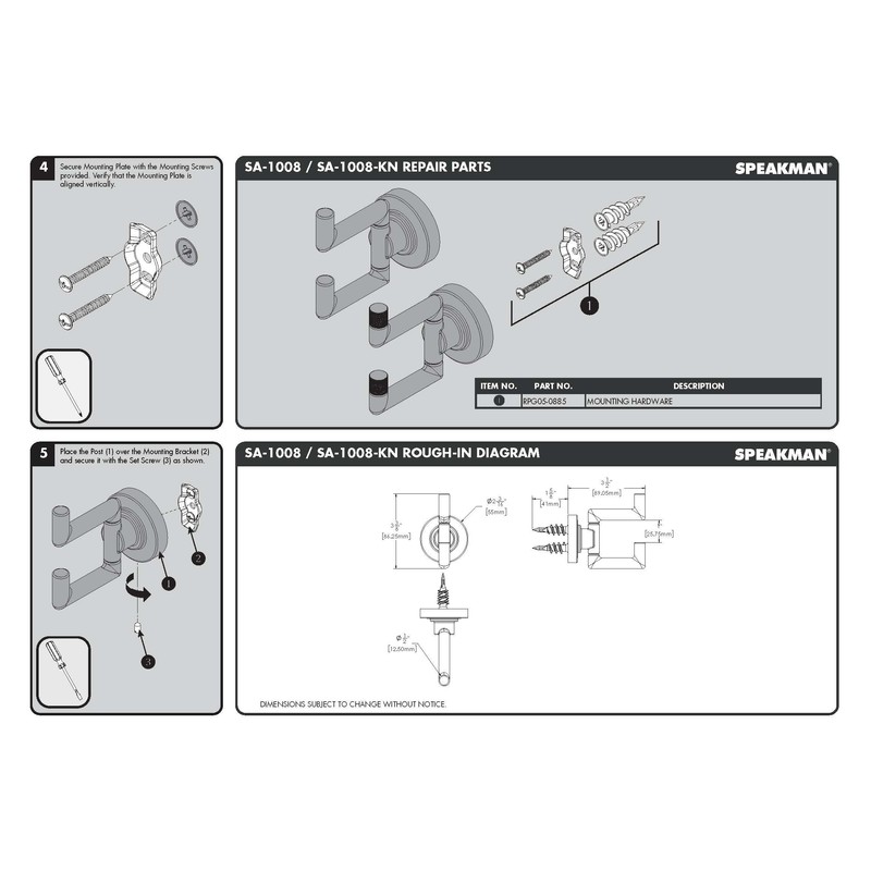 Speakman SA-1008 Neo Double Robe Hook, Polished Chrome