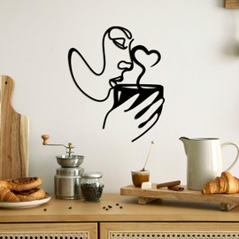 Coffee Sign Wall Art - Minimalist Metal Pictures as Wall Decoration for Kitchen & Coffee Bar | Modern Wall Decor for Living Room & Office | Housewarming Gift | Wall Sculptures