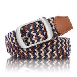 XZQTIVE Fabric Belt Stretch Belt Elastic Braided Belt Elastic Stretchy Belt for Men and Women, 3-beige, brown, dark blue