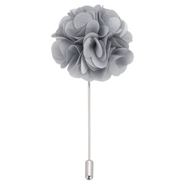 PATIKIL Flower Boutonnieres Pin, 1 Pcs Lapel Pin for Men Camellia Flower for Suit Wedding Graduation Anniversary Brooch Graduation Outfit Accessories, Gray