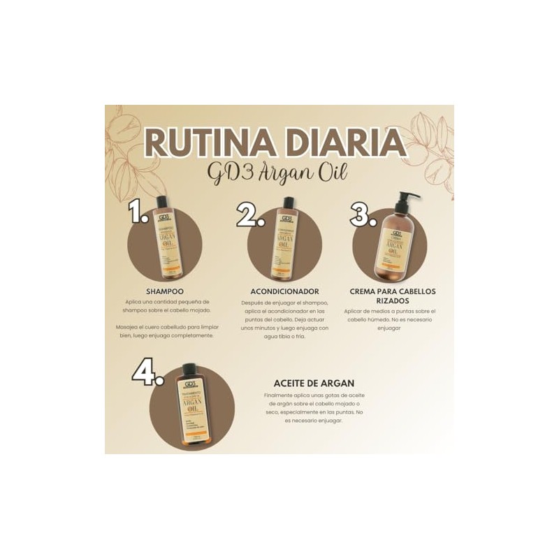 GD3 Crema de rizos con Aceite de Argán 290 ml