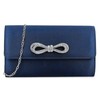 Satin Diamante Bow Style Bridal Prom Wedding Evening Clutch Party
