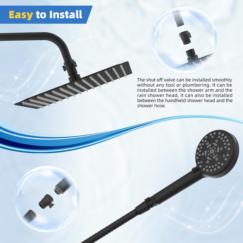 Hibbent All Metal 1 Pack Shower Head Flow Control Valve,