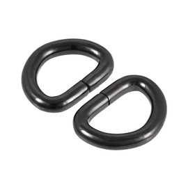 sourcing map Metal D-Ring 0.63 Inch (16 mm) D-Rings Buckle for Hardware Bags Belt DIY Accessories Black Pack of 50