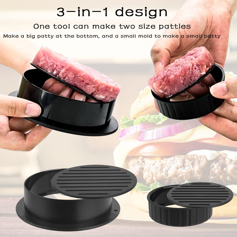 FOCCTS 3 in 1 Hamburger Press, Hamburger Press Patty Maker,