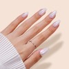 VSALON Press-On Nails - Short Almond Pink Pearl Finish Design,