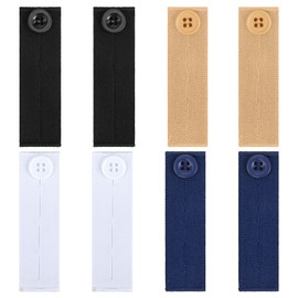 8 PCS Elastic Waist Extenders for Pants, Adjustable Jeans Waist Button Extender Waistband for Women Men No Sewing Instant Waistband Extension - 4 Colors