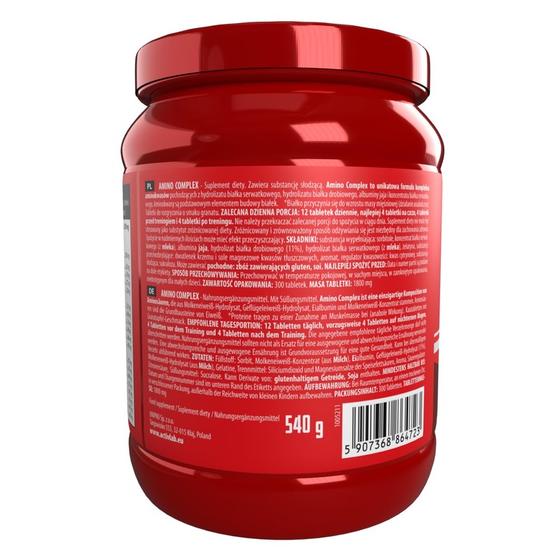 Activlab Amino Complex 300 Tabletten, Granatapfel Geschmack, BCAA, Arginin, Muskelmasse,