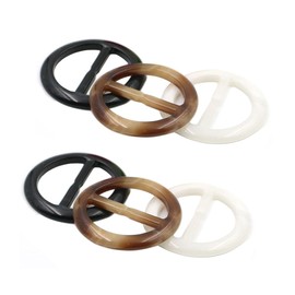 Upstore 6PCS Women Lady Girls Plastic Round Circle Scarf Ring Scarves Buckle Silk Clasp Clips Clothing Ring Wrap Holder for Silk Neckerchief Clothing T-Shirt(Color Random) (Diameter 50mm/2'')