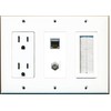 RiteAV - (3 Gang) 15A Power Outlet Mesh-Brush Coax Shielded
