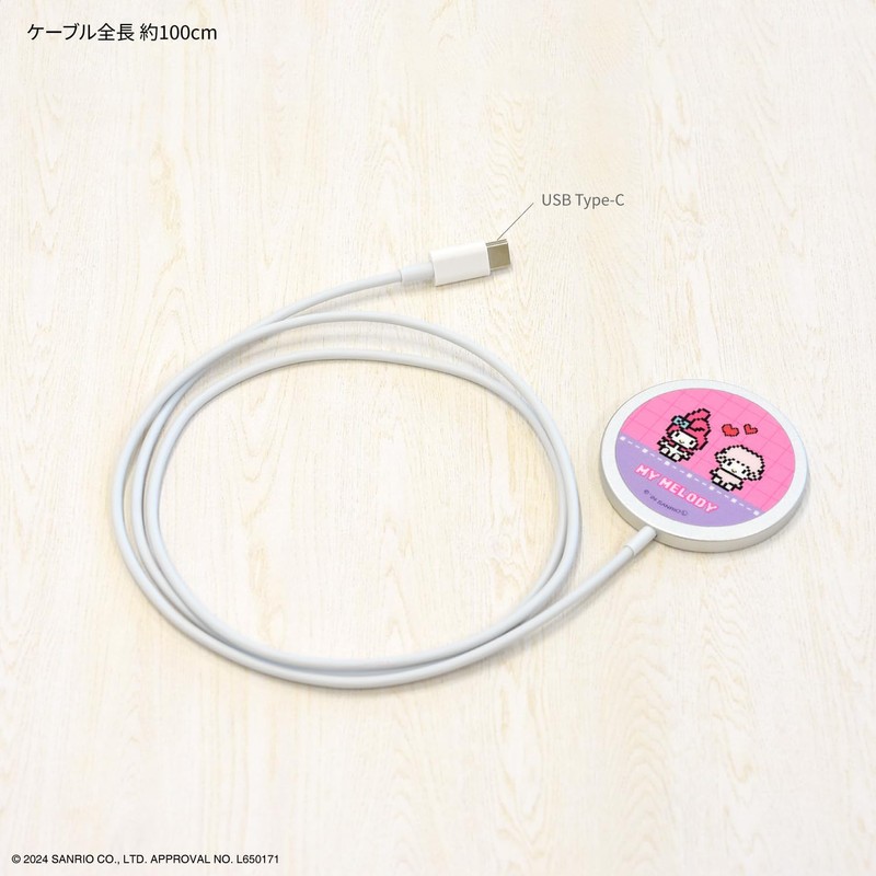 Gourmandies Sanrio Characters MagSafe Compatible Wireless Charger, My Melody SANG-482MM