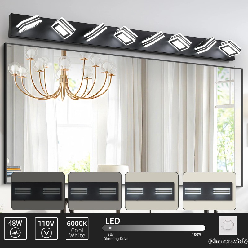 Ship in USA,52" Modern 8-Light LED Vanity Light - Sleek