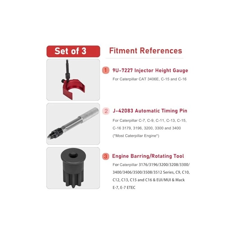 Camoo For Caterpillar J-42083 Automatic Timing Pin, 9U-7227 Injector Height