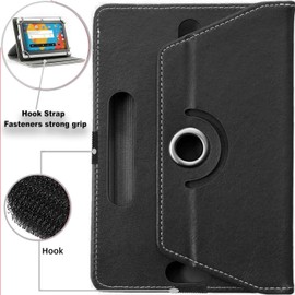 DV 10 inch Tablet Case - Universal Stand Case Folio Cover Magic Leather 360° Rotating Case Fits for ALL 10in Inch & 10.1in Inch Tablets + Stylus Pen (BLACK)