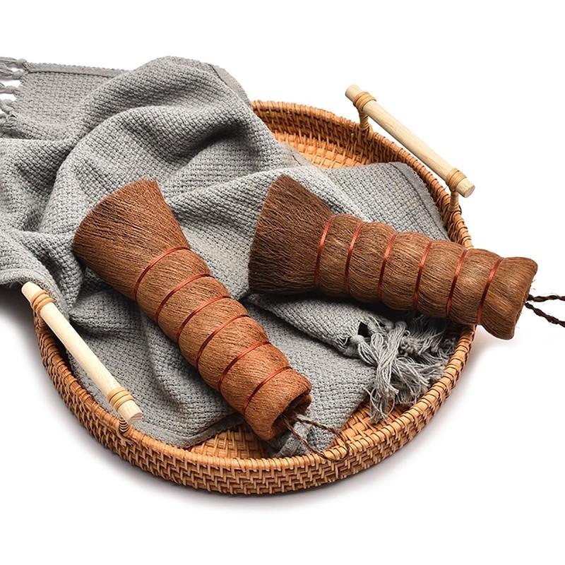 棕櫚たわし キッチン 握りたわし キッチン掃除用ブラシ フライパン洗い 中華鍋 油汚れの除去 耐久性 食器洗い 天然素材