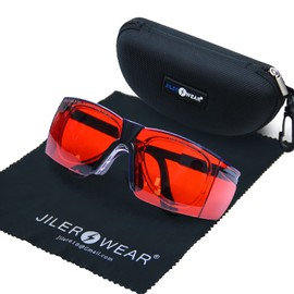 JILERWEAR - anteojos de seguridad láser de longitud de onda de 180 nm-540 nm para 405 nm, 445 nm, 450 nm, 520 nm, luz láser de 532 nm, Yag, azul, láser verde y luz UV, protección ocular para láser