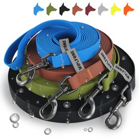 Wolfone Recall Lead for Dogs, 3 m Yellow Waterproof Long Recall Dog Lead with Non-Slip Handle, Heavy Duty Robust Training Dog Lead for Outdoor Activities