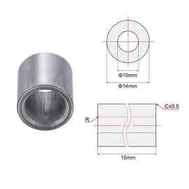 sourcing map Sleeve Bearings 10mm Bore 14mm OD 15mm Length Sintered Iron Self-Lubricating Bushings 6pcs