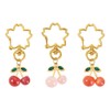 FASHEWELRY 3Pcs Cute Keychain for Women Rhinestone 3D Resin Cherry