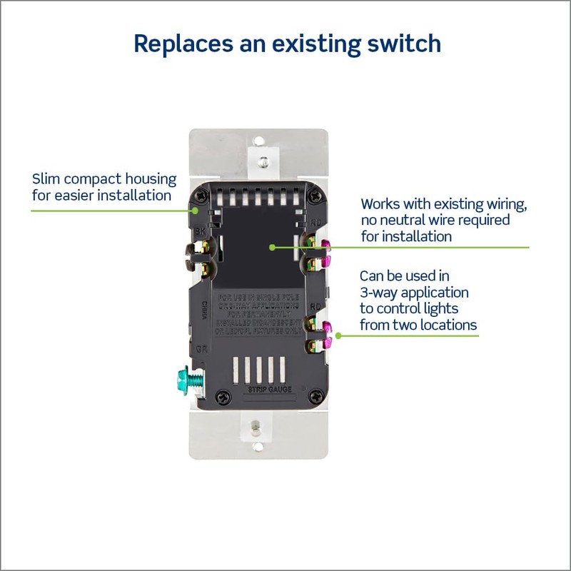 Leviton Decora Slide Dimmer Switch for Dimmable LED, Halogen and