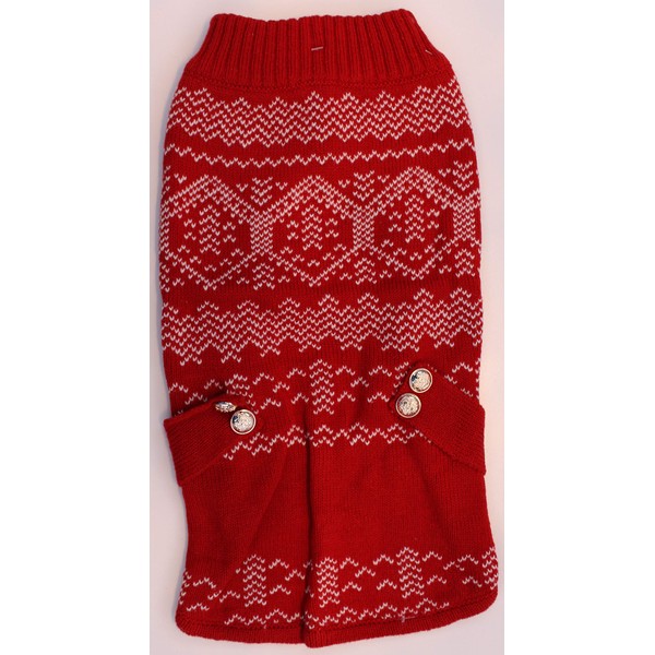 Pet Festive Holiday Knitted Sweater, Medium
