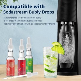 Glass Dropper Pipettes Compatible with Soda Stream Bubly Drops Flavors, 3PCS Flavoring Dropper 1ML Pipette with Graduated Dropper for Soda Stream Bubly Bottle