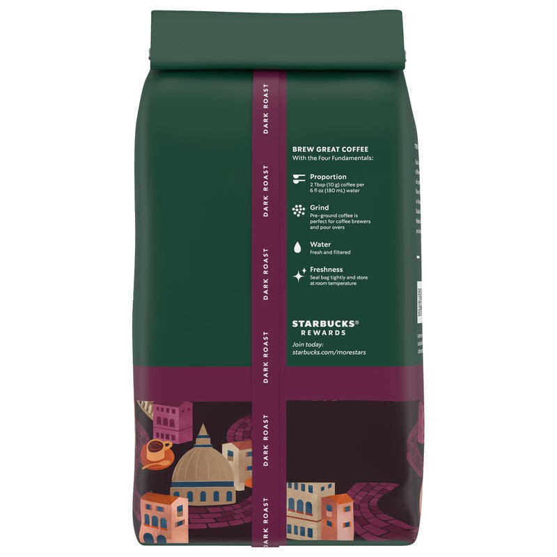 Starbucks Ground Coffee, Italian Roast, Dark Roast Coffee, Notes of