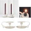 2pcs Taper Candle Holders Simple Antique Finish Iron Candle Holder