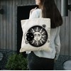 Sun and Moon Eclipse Hipster Tattoo Large Print Tote Shoulder