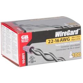 Wire Connector, Twist-On, 22-16 AWG, Gray, Mini, 100-Pk.