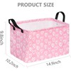 Rectangular Valentines Basket Pink Love Storage Bin Collapsible Heart Hamper