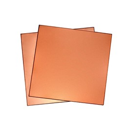 QWORK® Pack of 2 Copper Plates, 99% Pure Copper Sheet, 1 mm Thick for Metal Crafts, Jewellery Making, PCB Printing and More (100 mm x 100 mm x 1 mm)