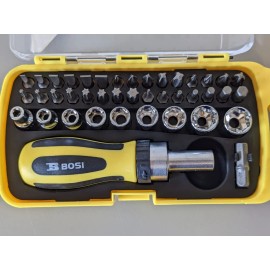 Bositools BOSI TOOLS Ratchet Screwdriver Set 41 Pieces Socket Set Magnetic Screwdriver Bit