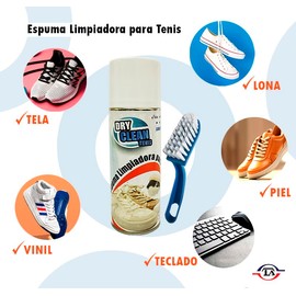 Espuma Limpiadora Para Tenis 250 Gr + Tubo Toallitas + Cepillo