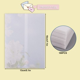 100pcs Vellum Paper for Invitations, 5x7inch Pre-Folded Translucent Vellum Jacket Vellum Wrap Jackets for Wedding Invitations Baby Shower Birthday Invitations