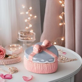 Yaroocvn Pearl Jewelry Box, Gift Box,Candy Storage,Romantic Decoration,Pink,Wedding candy box,Proposal diamond ring storage box (Heart)