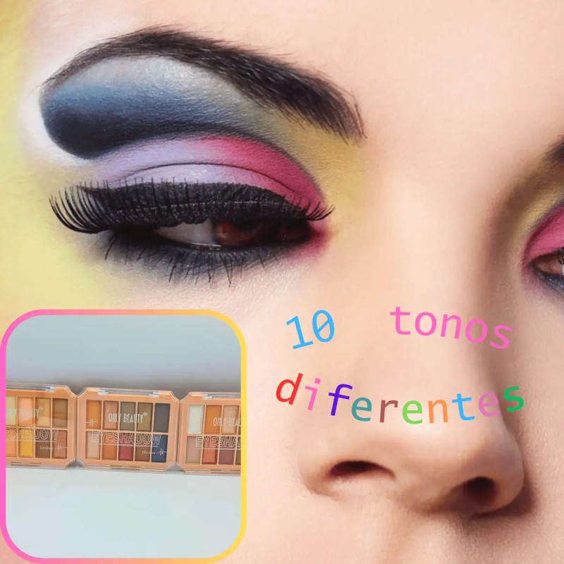 Paletas De Sombras Varios Tonos Mate Brillante 10 Colores