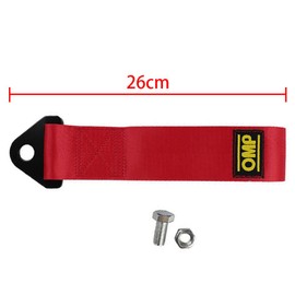 QOONESTL 8-12 MM Racing Car Trailer Sport Rope Towing Strap Set High Strength Towing Hook Red for Vehicle Front Rear Bumper (Red)