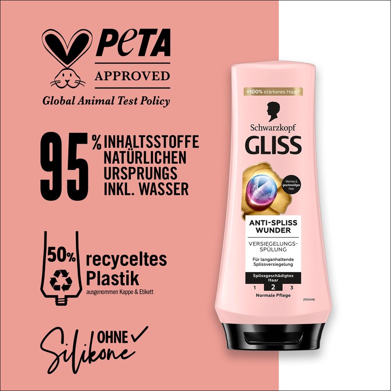 Gliss Conditioner Anti-Split Ends Miracle (200 ml), Conditioner Repairs Damaged