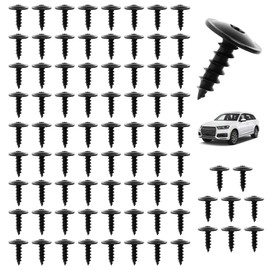 Pack of 80 self-tapping screws, M5 x 16 mm, body screws, self-tapping screws for the mudguard, self-tapping screws, round head screws, black tapping screws, Torx for cars, electronics
