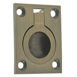 idh by St. Simons 25220-005 Professional Grade Quality Genuine Solid Brass Flush Ring Pull, Antique Brass