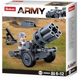 Sluban Klemmbausteine SL07170 WWII Mini Set Rocket Launcher (76 Pieces) [B0680A] Play Set Clamping Blocks Soldiers with Toy Figure Army WWII Multi-Coloured