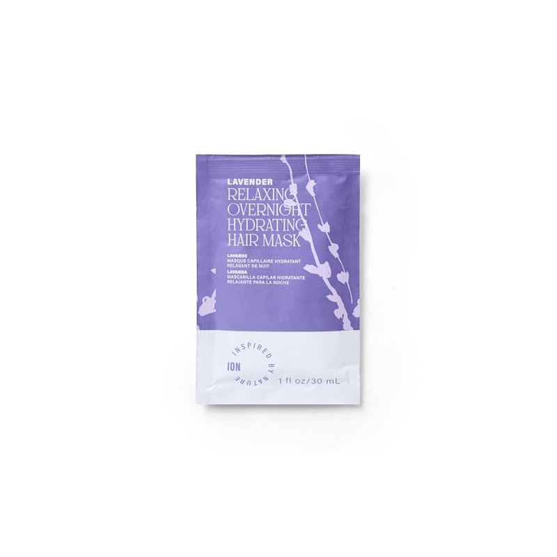 ion Lavender Overnight Mask Packet, Hydrating Hair Mask, Vegan, Paraben
