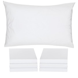 Polycotton Zippered Pillow Protectors Cover Case, Anti Dust Mite, Anti-Allergy, Breathable & Soft Hotel Quality Pillowcase (50x75cm, Pack of 6)